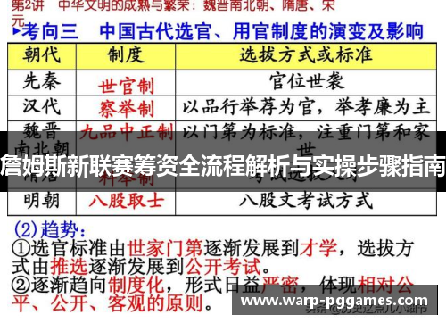 詹姆斯新联赛筹资全流程解析与实操步骤指南